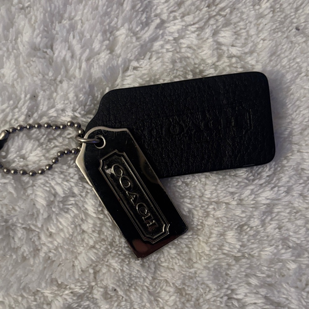 Coach Black Leather and Silver Key Holder